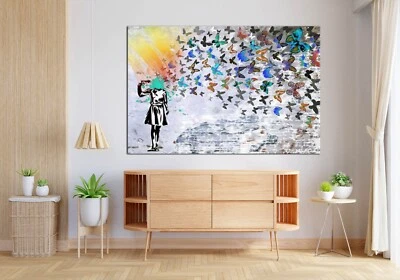 Уличное искусство Бэнкси, настенное искусство Бэнкси, выстрел в голову Бэнкси, самоубийство девочки-бабочки - Изображение 1 из 4