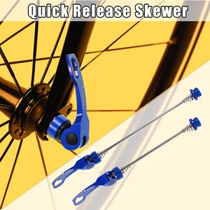 1 Pair Front Rear Bicycle Quick Release Axles Skewers Wheel Hub Blue for MTB - Picture 1 of 7
