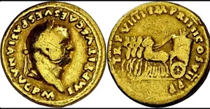 Gold Aureus Titus Quadriga - Bild 1 von 1