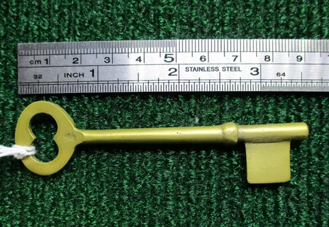 3 1/2" BRASS BIT KEY BLANK - PERFECT for OLD LOCKS (33222) Cover