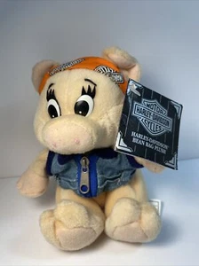 Vintage Harley Davidson Plush New Punky The Pig 1998 Bean Bag Biker [A43] - Picture 1 of 7