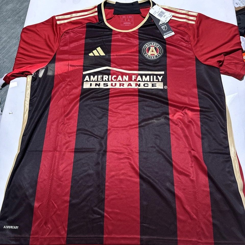 Atlanta United Jersey Mens 2XL XXL Red Black Home Stadium Kit Adidas MLS UN17ED