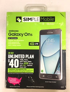Simple Mobile SAMSUNG Galaxy On5, 8GB Black - Prepaid Smartphone - Picture 1 of 4