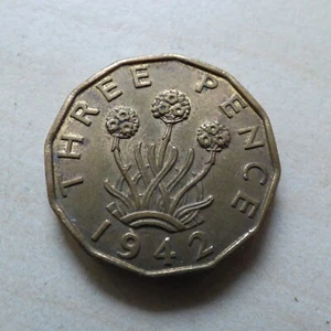 George VI Threepence 1942 Better Nice Grade Brass (myrefn690) - Picture 1 of 4
