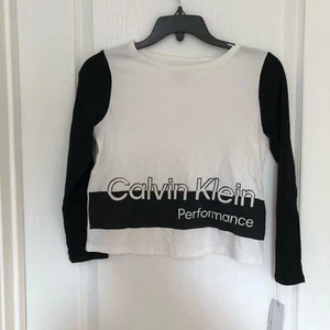 Camiseta Pullover Calvin Klein Performance Niñas Mediana Negra Blanca Colorblock - Imagen 1 de 9