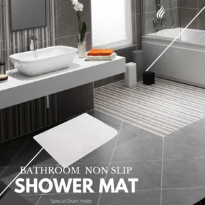 Non Slip Shower Rug Water Drains Bathroom Bath Mat Anti Slip Loofah Carpet AU - Picture 1 of 12