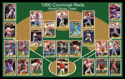 1990 CINCINNATI REDS World Series Team Photo Poster Art Gift Decor Barry Larkin - Image 1 of 2