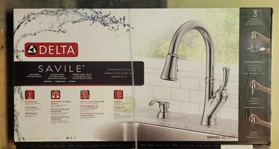 Delta Savile  19949Z-SD-DST Chrome 1-Handle Pull-Down Kitchen Faucet - NEW! - Image 1 of 2