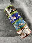 Vintage set of four Chinese / Japanese cloisonné napkin rings