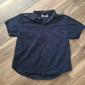 Gentlemen's Outfitters Mens 2XL  Casual Button Down Shirt Polka Dots Blue - Picture 1 of 8