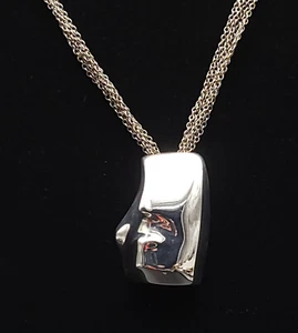 Agmes x Conie Vallese Sterling Silver 'Esther' Abstract Face Necklace - Used - Picture 1 of 7