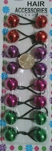 metalic look mix color hair tie Scrunchie Balls Ponytail Holder BEAD knocker - Picture 1 of 3