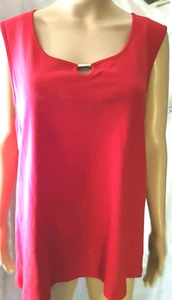 NEW DESIGNER KS KAREN SCOTT RED SLEEVELESS TOP SIZE XL 14-16 NO TAGS - Picture 1 of 8