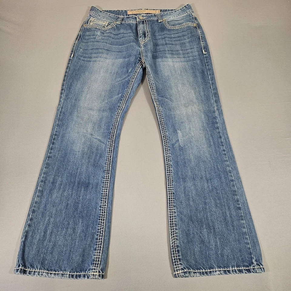 Rock and Roll Cowboy Double Barrel Bootcut Relaxed Denim Jeans Mens 36x32  - Image 1 of 4
