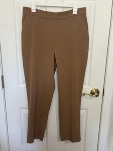 Banana Republic Tan Pull On Flat Front Crop Dress Pants Size 12 Minimalist Comfy - Picture 1 of 6