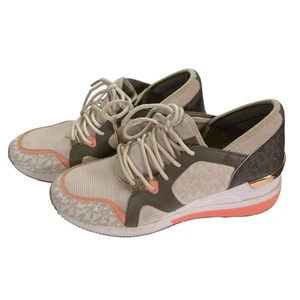 Michael Kors Liv Sneaker Turnschuhe Damengröße 9M schwarz Keilabsatz weiß rosa Schuhe - Bild 1 von 14