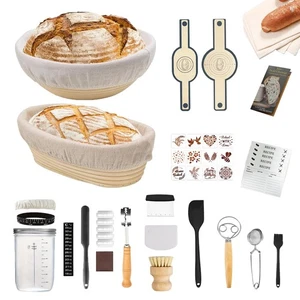 Banneton Bread Proofing Basket, 38 Piece Baking Supplies with Sourdough Jar &... - Bild 1 von 7