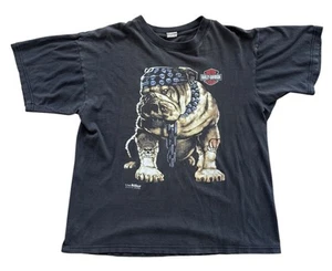 Vintage Rare Harley Davidson Bulldog Graphic T-Shirt 90’s Faded Large - Picture 1 of 3