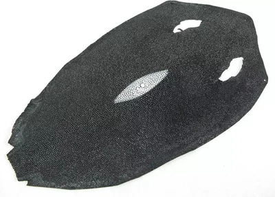 Couro de arraia genuíno pele de arraia pele preta (5" X 8") arraia genuína - Imagem 1 de 4