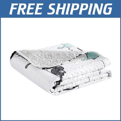 Charming Birds Reversible Blanket - Lightweight 50" x 60" for Stylish Decor - Image 1 of 4