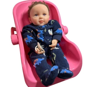 Chupete de pelo castaño Ashton Drake Ping Lau 17" Life Like Baby Doll ojos de amatista - Imagen 1 de 10