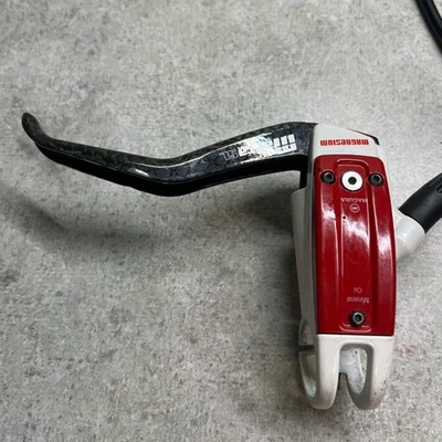 F+R Magura Marta SL rojo y blanco con palancas de carbono Foto 1 de 4