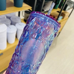 Starbucks Purple Prism Crystal Cup Venti Jeweled Iridescent Cold Tumbler 24z Neu - Bild 1 von 9