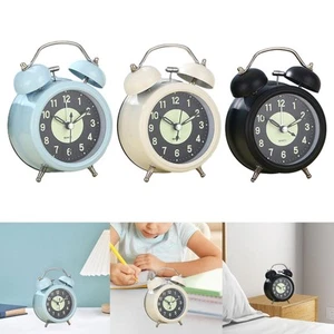 Analog Alarm Clock Double Bell Alarm Clock Classic Retro Design Silent Small - Picture 1 of 15