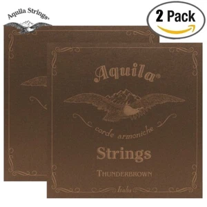 CONFEZIONE 2 corde ukulele basso 4 corde Aquila 167U Thunder Brown per basso a U Kala - Foto 1 di 2