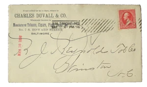 US SC 267 BALTIMORE, MD POSTAL COVER HISTORY 1896 - Picture 1 of 2