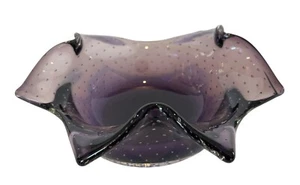 Vintage Murano Glas Amethyst Schale Bullicante Sternform 7" - Bild 1 von 4