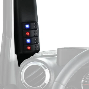Left Side A-Pillar LED 4-Switch Pod Rocker Panel For Jeep Wrangler JK 2011-2018 - Bild 1 von 10