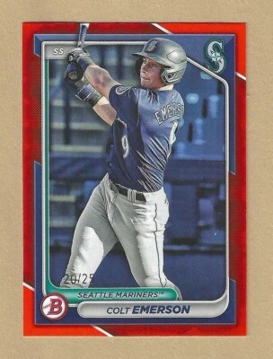 2024 Bowman Colt Emerson TRUE ORANGE Border Parallel #BP-10 Mariners #’d 20/25 - Image 1 of 2
