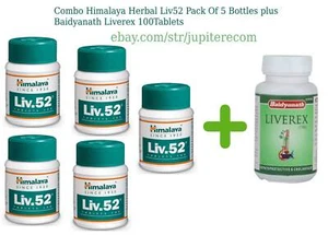 Combo Pack of 5 Bottles Plus 1 Bottle Baidyanath Liverex 100 Tablets - Picture 1 of 1