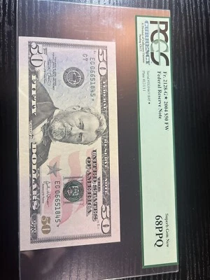 FR.2128-G* 2004 $50 FW STAR NOTE FEDERAL RESERVE PCGS 68PPQ  SUPERB GEM NEW - Image 1 of 2