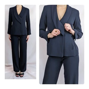 Vintage 90s / 2000s 100% wool classic chic pants suit Armani Collezioni size S - Picture 1 of 10