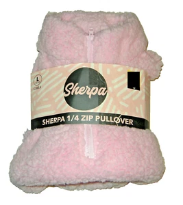 10/12 LARGE GIRLS LIGHT PINK SHERPA FLEECE 1/4 ZIP PULLOVER JACKET NWT - Picture 1 of 3