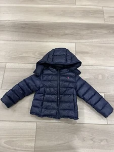 Polo Ralph Lauren Wasserabweisende Mädchen Daunenjacke Navy 4T - Bild 1 von 9