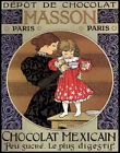 MASSON PARIS HOT CHOCOLAT MEXICAIN GIRL MOTHER VINTAGE POSTER REPRO FREE S/H