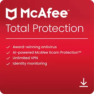 McAfee Total Protection 2024 - 1, 3, 5, 10 PC 1 , 2 Yr + VPN Instant delivery - Bild 1 von 10