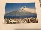 Japan Kagoshima View of Sakurajima from Shiroyama Observator Unposted Postcard