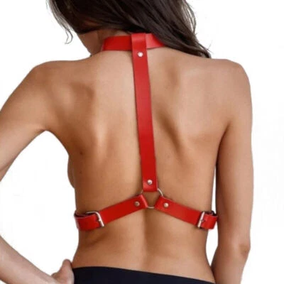 Women Sexy PU Leather Harness Lingerie Bdsm Harajuku Body stockings Garter Belt~ - Image 1 of 4