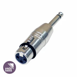 BravoPro A041 3-pin XLR Female to 6.35mm TS Jack Plug Adaptor - Picture 1 of 2