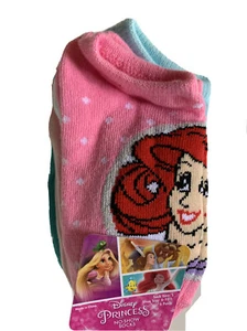 DISNEY PRINCESS 6 PAIRS PACK SOCKS SIZE S 6-10.5 NO SHOW ANKLE SOCKS NEW W/TAGS - Picture 1 of 5