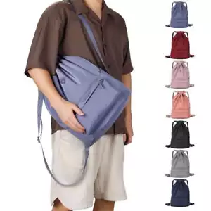 Women Men Waterproof Drawstring Bag Gym String Sackpack Cinch Shoulder Backpack - Picture 1 of 18
