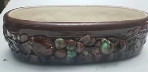 Vintage Royal Haeger Pottery Brown R 728 Planter Fruit on Bowl - Picture 1 of 8