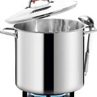 HOMICHEF Commercial Grade LARGE STOCK POT 20 Quart With Lid, spoon -Nickel Free 
