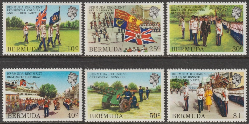 EDSROOM-17313 Bermudas 423-428 MNH 1982 Completo Bermudas Regimiento CV $9,30 Foto 1 de 1