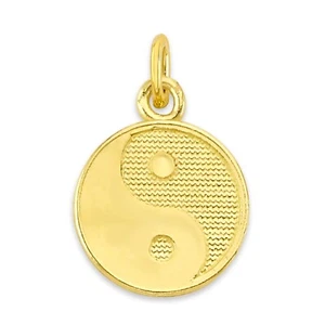Solid Gold Yin Yang Charm in 10k or 14k, Tiny Spiritual Charm for Bracelet - Picture 1 of 5