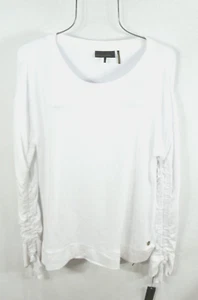 Danna Karan Womens Active Sweatshirt XL Summer White Shirt Top Blouse NWT - Picture 1 of 8
